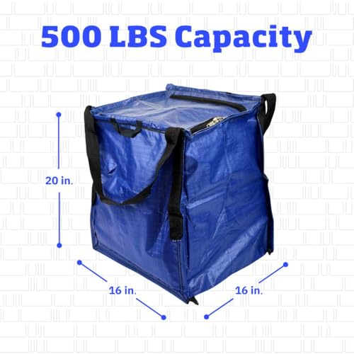 DURASACK 22-Gallon Zipper Top Heavy Duty Storage Tote Bags, Single, Blue | Rugged Woven Polypropylene Moving Bag, Reusable Self-Standing Design, Holds up to 500 Pounds - color: Blue, size: Medium