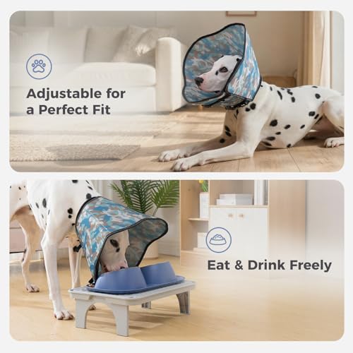 Avont 2026 Upgraded Dog Recovery Collar, Breathable Elizabethan Collar, XL | Soft Dog Cone Alternative After Surgery to Stop Licking, Foldable/Adjustable/Secure-Fit for Medium Large Dogs, Camo - color: Camo, size: XL Neck:(18.9"-20.5") Depth:(11.0")