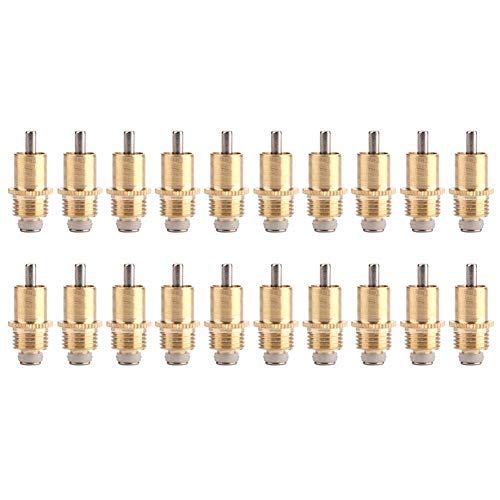 Rabbit Drinker Nipple Set, Pack of 20 Metal Long Type Waterer Drinking Tool for Small Animals, Yellow