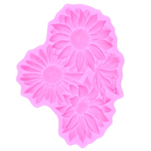 Mujiang Flower Silicone Molds Daisy Rose Butterfly Fondant Mold Set of 4 | Hibiscus Flower Butterfly Chocolate Mold Wedding Birthday Cake Decorating Cupcake Topper Candy Polymer Clay Gum Paste - color: Style J