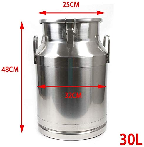 30L/7.92Gal Milk Cans-Stainless Steel Milk Transport Barrels Pail Milk Bucket Jug Oil Barrel Wine Barrel Canister Silicone Seal Barrel - size: 30L