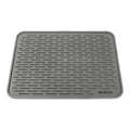 HOTPOP XXL Inches Gray Silicone Dish Drying Mat and Large Trivet - Dishwasher Safe, Heat Resistant, Eco-conscious - Ideal Drip Tray, Mini Fridge Mat, Dish Drainer, Mini Fridge Accessories (24"x18") - style: (24"x18"), Gray