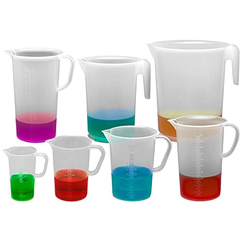 SP Bel-Art Tall Form 1000ml Polypropylene Graduated Pitcher, 10ml, Chemical-Resistant Measure Pitcher, Heat-Resistant to 121°C, Durable Shatterproof Design for Lab, Kitchen, and Industrial Use - size: 33.8 Ounces