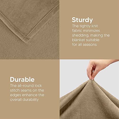 Utopia Bedding Ultra Soft Fleece Bed Blanket Throw Size Camel (50x60 Inch) | Microfiber Plush Warm Lightweight Breathable Cozy Blanket Anti-Static, All Season Use, Gift for Women and Men - color: Camel, size: Throw (50x60 Inch)