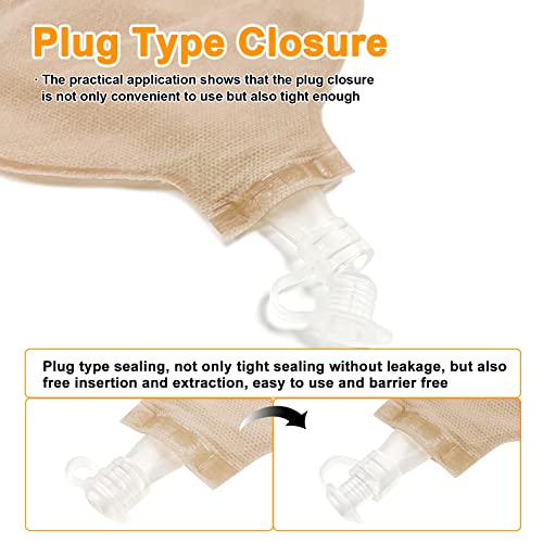 Ceeport 20 PCS Urostomy Bags with Measure Card, One Piece, Cut-to-Fit | Drainable Pouches, Ostomy Supplies for Colostomy, Ileostomy, Stoma Care