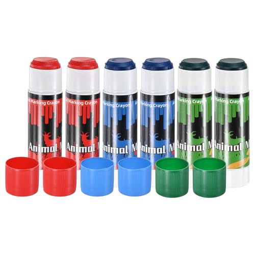 M METERXITY 6-Pack Livestock Marker, 11.6 Cm/4.6 Inches Large Animal Crayons for Pig/Cattle/Cow/Sheep Supplies, Farming Livestock Marking Crayons [Green/Red/Blue] - color: Green/Red/Blue