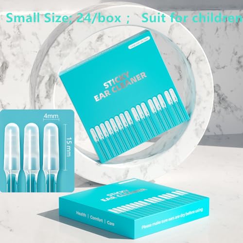 Sticky Ear Cleaning Stick, 2026 New Reusable Ear Wax Removal Tools with Dust Cover Packaging, Earwax Removal Adhesive Swabs for Kids and Adults (Small, 24PCS) - color: Small, size: 24PCS