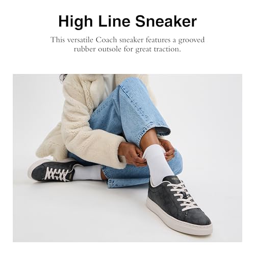COACH Women's High Line Sneaker - color: Charcoal/Black, size: 9