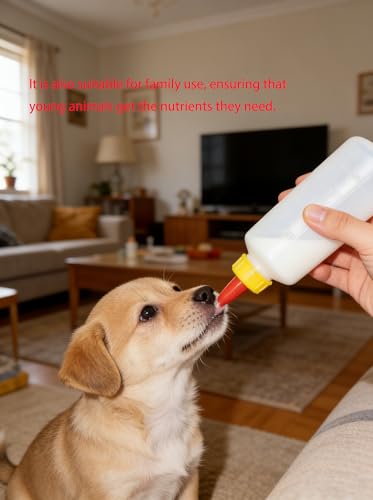 2 Pack 400ml Lamb Feeding Bottle with 10pcs Silicone Nipples, Heavy-Duty Plastic Nursing Bottle for Lambs, Goats, Calves, Farm Animal Feeding Supplies