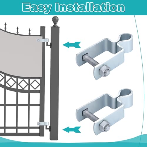 Dansydaisy 2 Pcs 1" x 1" Square Post Female Hinges 5/8'' Pintle Square Chain Link Fence Gate Post Galvanized Steel Hinge with Bolts and Nuts for Repairing and Replacing Fence Gate(Silver) - color: Silver, size: 1" X 1"