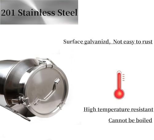 Stainless Steel Milk Bucket with Spigot, 30L/7.9Gallon 201 Steel Milk Buckets with Lid SS Milk Can large Milk Jug Liquid Container, Airtight Design, Keep Food Dry and Fresh - size: 30L/7.9Gallon, w/Spigot