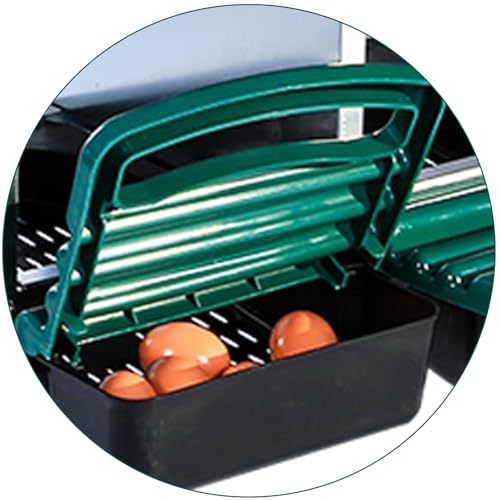 Chicken Nesting Box, 6 Hole 2 Layer Hen Nest Boxes with Legs, Roll Away Eggs Laying Boxes,Cleanable Pull Out Hen Roosting Boxes - size: Green- 6 compartment with legs