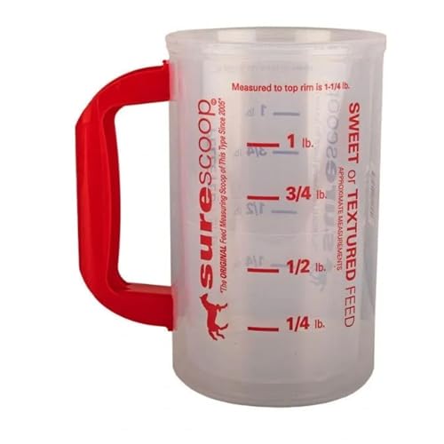 SureScoop Pelleted and Sweet Feed Graduated Measuring Scoop for Horses Goats or Sheep (1 Scoop)