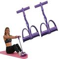 Pedal Resistance Band with Handles, 8-Tube Foot Exercise Band for Home Workout, Full Body Fitness Pull Rope for Abs, Arms, Legs, Non-Slip Foam Grips(2 Pack)