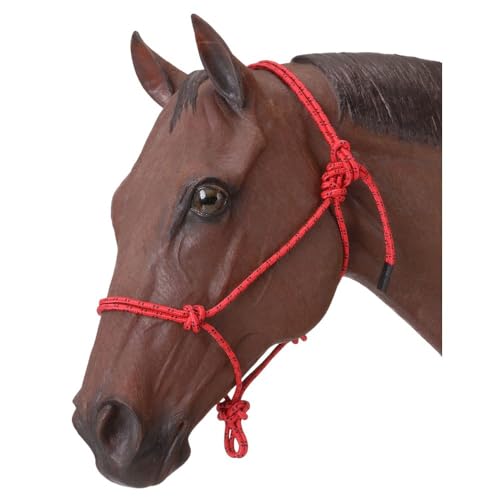 Tough 1 Horse Poly Rope Tied Halter - color: Red