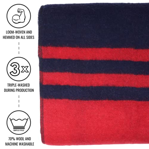 Arcturus Rainier Wool Blanket - Warm, Heavy, Washable, Bed Blanket | Great for Home & Camping (Lava Canyon, King) - color: Lava Canyon, size: King
