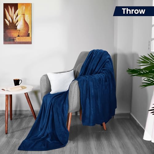 Utopia Bedding Ultra Soft Fleece Bed Blanket Throw Size Navy (50x60 Inches) | Microfiber Plush Warm Lightweight Breathable Cozy Blanket Anti-Static, All Season Use, Gift for Women and Men - color: Navy, size: Throw (50x60 Inch)