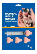 The Natural Nipple Nurser, Six Pack Pet Feeding Nipple with Syringe,Puppy Bottles for Nursing, Newborn Puppy Nursing Nipple, Puppy Feeder, Nursing Nipples for Small Animals, Whelping Supplies (Large) - size: Large