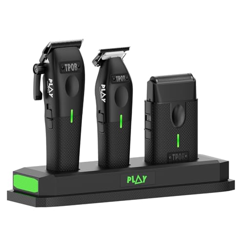 TPOB Play Barber Hair Clippers for Men 7500 RPM with Rubber Grips (Black 4 Pack) - color: Black 4 Pack