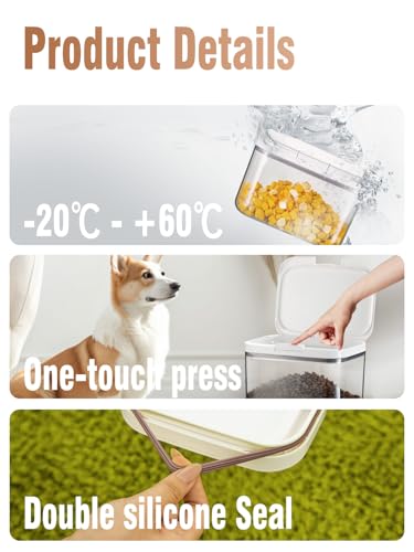 LivLab Mker 5-10 lb Airtight Dog Food Storage Container, White | Large airtight bin with pop-lock lid and clear body; stores 5-10 lb of dry dog food, cat treats, rice, or flour. - color: (D981)-4.5L