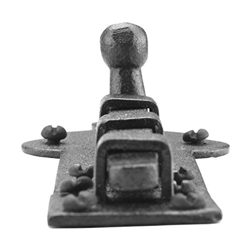 Renovators Supply Manufacturing Slide Bolt Latch 3 3/4 in. Black Wrought Iron Ball Tip Style Slide Bolt with Mounting Hardware Pack of 2 - size: Pack of 2, style: 3.75 inch - Ball Tip