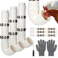 Homar 3pcs PVC Chicken Feeder - No Waste 6lb Large Capacity Heavy Duty Rat Proof PVC Pipe Tube Chicken Feeder for Coop Poultry Long Feeding Dimensions 19.3“ L x 6.7” W x 3.8" ID - size: 3pc