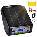 20 Miles Solar Electric Fence Charger Kit, 0.3-2.0J Adjustable, LED | 6KV/8KV/10KV/12KV, 6W 18Ah Rechargeable Solar Panel, 24H Uninterrupted Protection, Day/Night Mode, Portable, IP55 Waterproof - color: Black-Gray