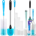 Holikme Bottle Brush Tube Cleaning Lab Set with Long Handle,Green | Straw Cleaner Brush for Cup Cleaner for Washing Narrow Neck Beer Wine Decanter Pipes Lids Sinks Cap Covers - color: Green