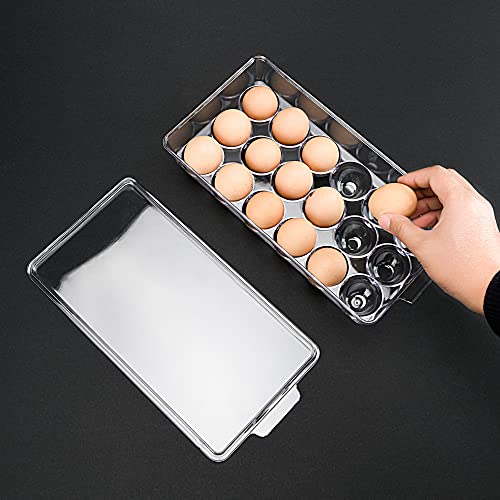 18 Eggs Holder for Refrigerator, Clear Egg Container for Fridge, Kitchen - size: 18 Eggs
