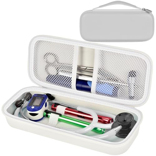 Stethoscope Case for 3M Littmann/for MDF,Nursing School Essential Organizer‌ | For Classic III Monitoring/Lightweight II S.E/Cardiology IV Diagnostic/Acoustica,Doctor/Student/Clinical Use, Case Only,White - color: White