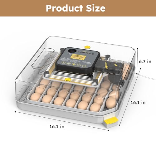 Egg Incubator for Hatching 48 Chicken, Duck, Quail & Goose Eggs – Automatic Egg Turner, Humidity & Temperature Control, Built-in LED Candler, Auto Water Refill, 360° Clear View Digital Poultry Hatcher