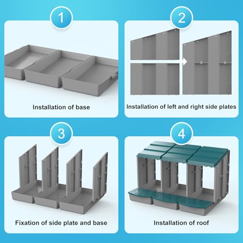 Chicken Nesting Boxes, 1 Hole Laying Boxes,1 Nest Mat, Plastic Roll Away Chicken Nest Box, Egg Roll Out with Perch Eggs Protected Collection Area, Poultry Modular House Egg Coop Nest Perch - size: 19.9"L x 12.0"W x 5.9"H