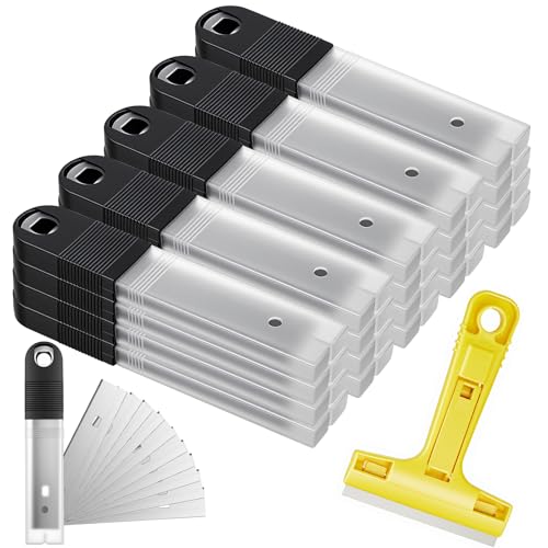 Hicarer 200 Pcs 4" Floor Scrapers Blade Replacements, Angled Demolition Scraper Blades Replacement Carbon Steel for Efficient Flooring Removal Razors Compatible with Razor Blade Scraper - size: 4 Inch