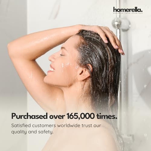 homerella Square Shower Mat Non Slip Anti Mold 21x21 Anti Slip Shower Mat | 100% BPA Free, Mildew Resistant, Machine Washable, Shower Mats for Inside Shower, Shower Floor Mat Mat Non Slip EU Certified - color: Grey