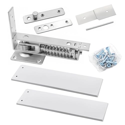 Double Action Spring Hinges -Swinging Door Hinge -Pivot Hinge，with Cover Plates,with self-Closing and Stop for Wooden Doors，Load Max 100lb Door