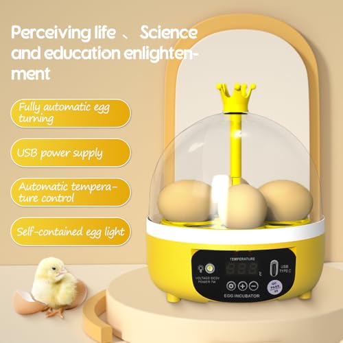 Egg Incubator with Manual Egg Turning & Humidity Control, Incubators for Hatching Eggs, Poultry Incubator for Chicken Duck Goose Quail Bird Eggs, for Kids (Manual)