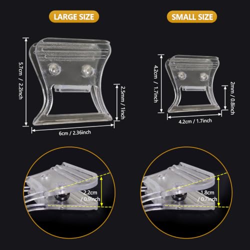 EUPHENG Smooth Flat Jaw CDC Feather Clips Fly Tying Hackle Clamp | Fly Tying Hackle Dubbing Holding Tool Transparent Anti-Slip Grip Texture Secure Feather Holding Fly Tying Accessories - size: 1pc (S+M)