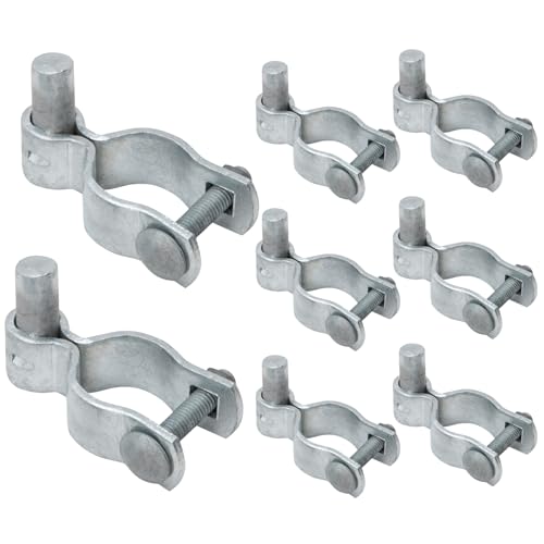 VIVIDA 1-5/8" Chain Link Fence Gate Hinge 8 PCS, Male Gate Post Hinge | Chain Link Fence Hardware, Galvanized Steel, For 1-5/8" OD Post, Bolts & Nuts Included - size: 1-5/8" (8 PCS)