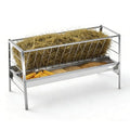 5.3 FT Hay Grain Feeder, Stainless Steel Goat Sheep Feeder for Farm Sheds | 94 Gallons Capacity, Scratch-Resistant Hay Feeder, 8” Deep Grain Tray, Rust-Proof＆Easy to Clean, for Goat＆Sheep＆Horses＆Cattle