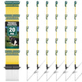 48In/4FT Fiberglass Step-in Electric Fence Posts | 5 Large Clips, Holds Wire, Poly Tape, and Poly Rope, Livestock Control | Lightweight, Anti-Rotation