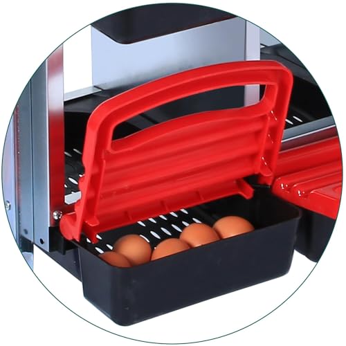 8-Compartment Chicken Nesting Box, Heavy Duty Galvanized Steel Poultry Nest Box, Wall Mount/Freestanding Design for Hens, Ducks, Backyard Homesteads & Farm Use, Red, No Stand - color: Red, size: 8 Room
