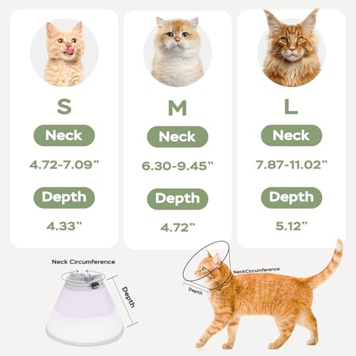 Cat Cone Collar Soft: Comfortable Waterproof Mesh Recovery Cone After Surgery to Stop Licking and Scratch, Alternative to Plastic Elizabeth Head/Neck Cone - color: Purple, size: S