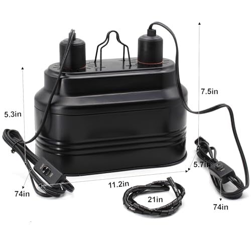 MECESOR Dual Reptile Lamp Fixture with Independent Switches, UVB & Basking Bulb Holder for Glass Terrarium Habitat - Reptile Light Fixture for Bearded Dragons,Turtles,Snakes & Lizards - size: Reptile Light Fixture with Separate Line Switches