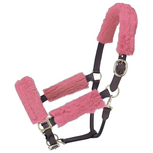 Tough1 Fleece Halter Set - Horse - color: Pink