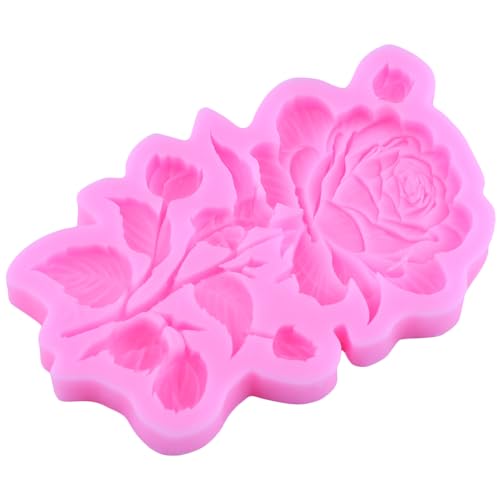 Mujiang Flower Silicone Mold Peony Rose Daisy Flower Fondant Mold Set of 4 | Flower Chocolate Candy Mold Wedding Birthday Cupcake Topper Cake Decorating Polymer Clay Resin Gum Paste - color: Style L