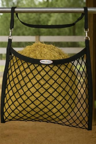 Knotless Ultra Slow Feed Hay Net Set of 2 – 1.5" Openings, Soft on Horse Muzzles, 24"x30", Holds 2 Flakes, Adjustable Hanging Strap with Snap, Ideal for Sensitive Mouths & Slow Feeding