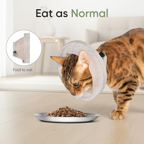 Supet Soft Cat Cone Collar to Stop Licking, Breathable Mesh Cone with Waterproof Liner Recovery Collar, for Kitten, Comfortable Elizabethan Alternative for Spay Neuter Grooming (S) - color: Orange Liner, size: S