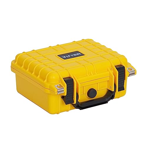 MEIJIA Portable All Weather IP67 Waterproof Protective Case,Hard Camera Case,Dry Case with Customizable Foam,Fit Use Of Drones,Camera,Equipments,10.62 x9.68x4.87inches - color: Yellow