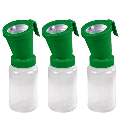 3 Pack Teat Dip Cup, Non Reflow Nipple Cleaning Disinfection, Dip Cup for Cow Sheep Goat, Non-Return Teat Dipper - 300 ml (Green) - color: Green