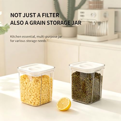 Premium Greek yogurt strainer with lid, 80-mesh stainless steel sieve | Make homemade high-protein Greek yogurt; works for soy milk & juice; airtight lid blocks fridge odor, reusable & space-saving